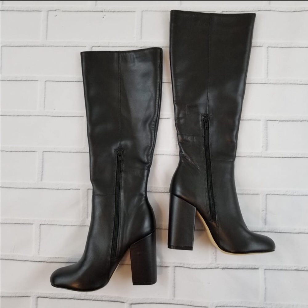 Black leather boots